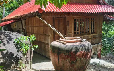 Traditionelles Holzhaus in einem wunderschönen Garten