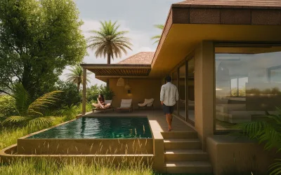 Tropische Poolvilla – im Bau